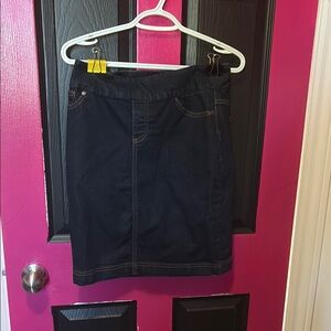 Classic Black Denim Skirt